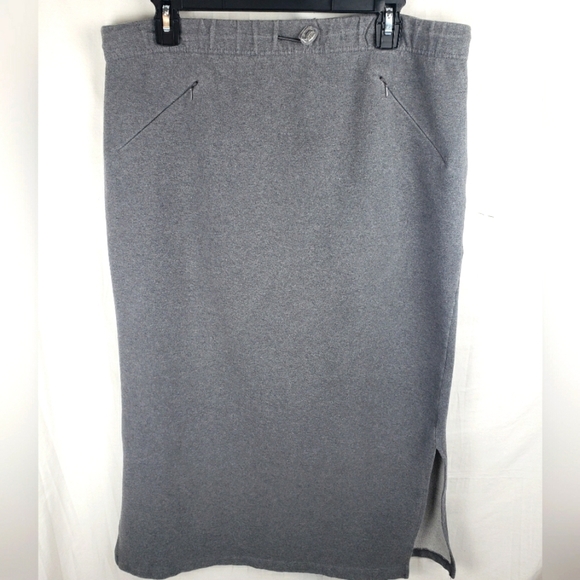 Cherokee Gray Women's Sweatskirt W/side Splits Sz L - Picture 1 of 7
